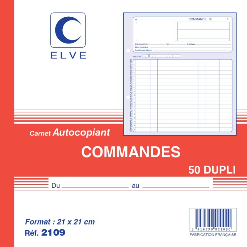 ELVE Verdeelstuk 'Commandes', 297 x 210 mm, duplex