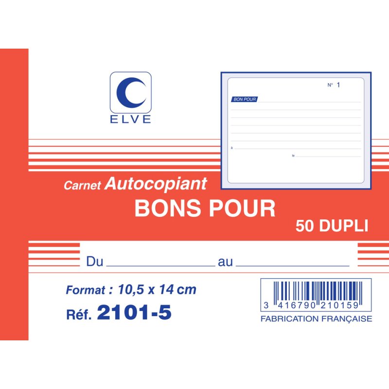 ELVE Handverdeler 'Duplicaat', 105 x 140 mm, zelfcopiërend.