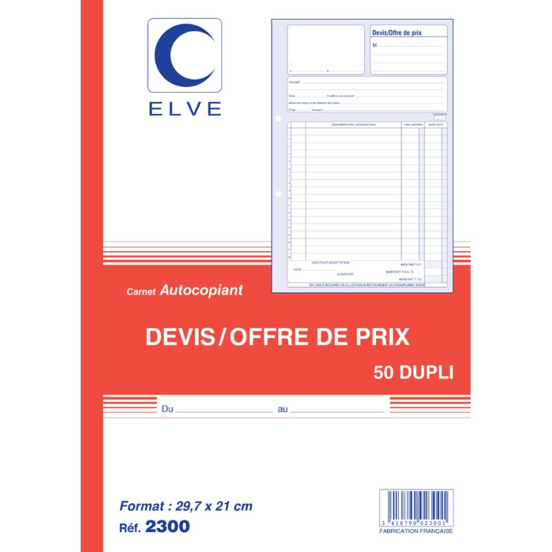 Verzamelbuis 'Offerte - Prijsopgave', duplex.
