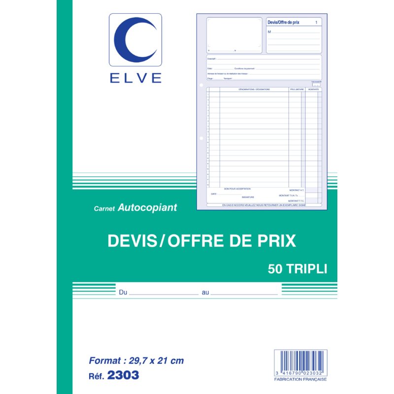 Verzamelbuis 'Offerte - Prijsopgave', duplex.
