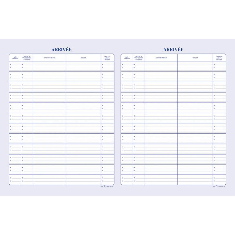 Binnenkomende postregistratie, 150 pagina's, 320 x 250 mm.