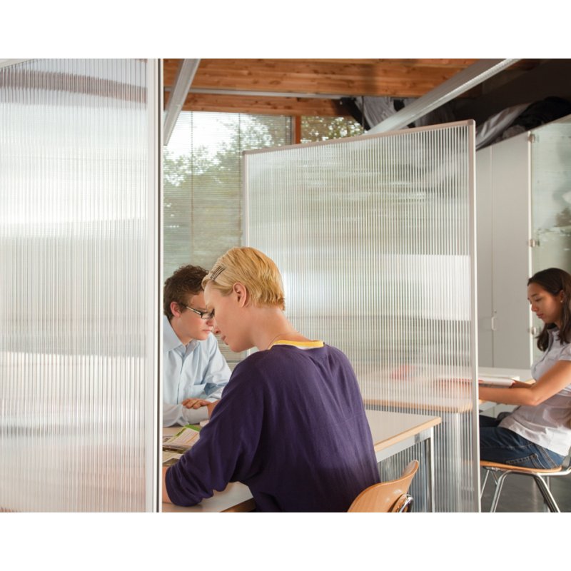 magnetoplan kamerscheidingswand Acryl, halftransparant, 1000 x 500 x 1800 mm