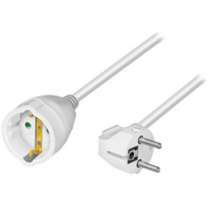 LogiLink Verlengsnoer met randaarde, 3,0 m, wit