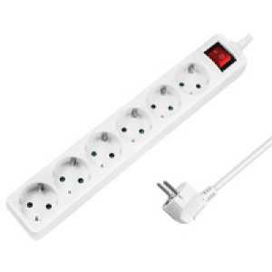 LogiLink stekkerdoos 6-voudig met schakelaar, wit