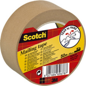 3M Scotch verpakkingstape papier bruin 50mm x 50m