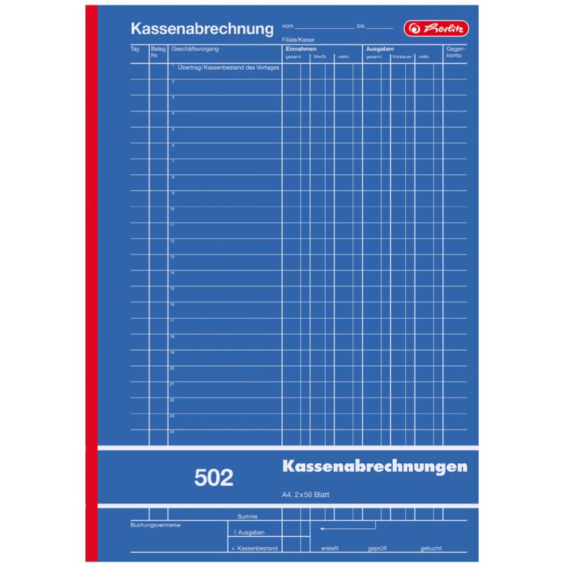 Kasopmaakboek, formaat A4