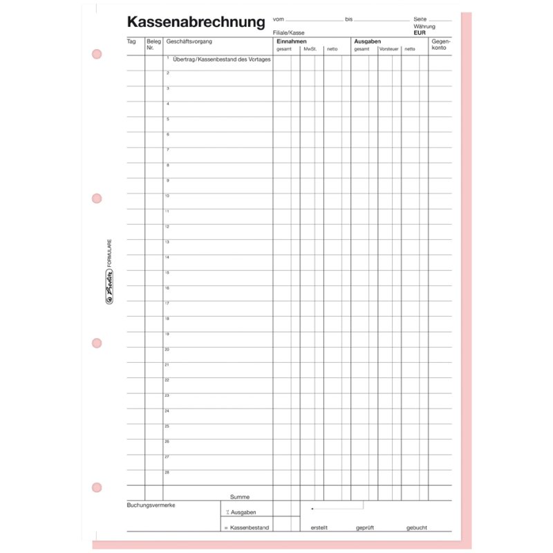 Kasopmaakboek, formaat A4