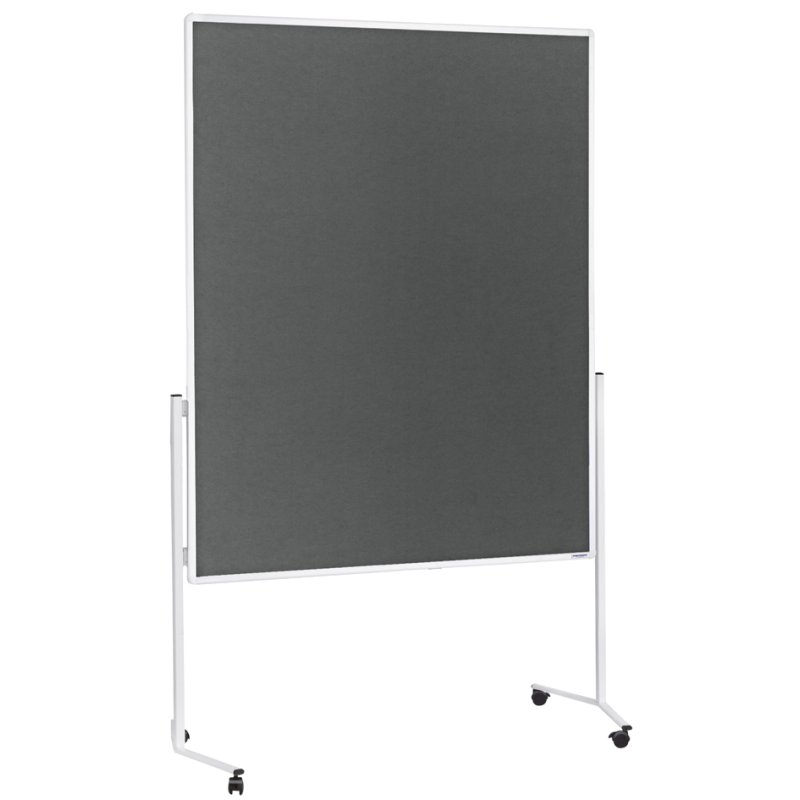 magnetoplan moderatietafel Moderat120x150, 120x150 cm, grijze vilt, wit aluminium frame