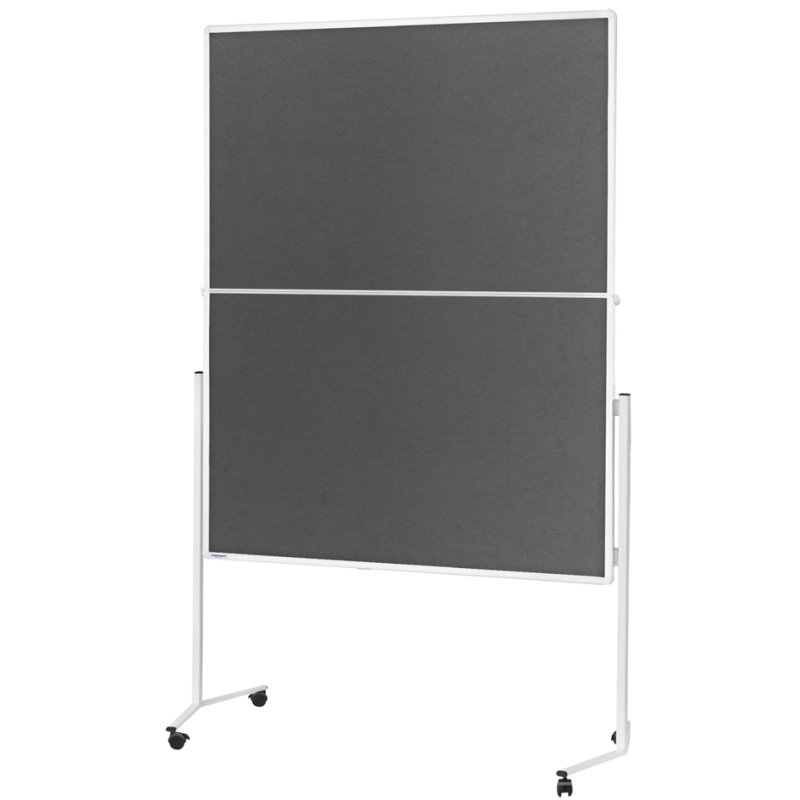 magnetoplan moderatietafel Moderat120x150, 1200 x 1500 mm, grijs vilt, inklapbaar