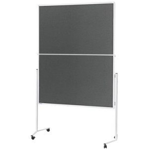magnetoplan moderatietafel Moderat120x150, 1200 x 1500 mm, grijs vilt, inklapbaar