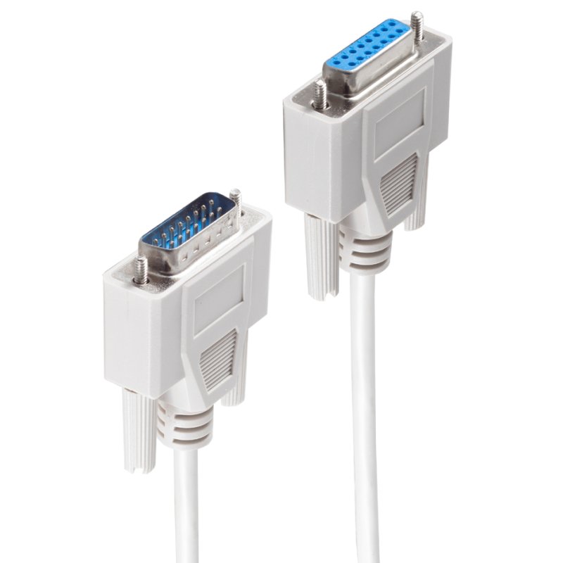 shiverpeaks Sub-D kabel 15-polig stekker naar koppeling 2 meter