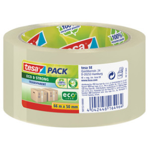 Tesa verpakkingstape Eco & Strong, 50 mm x 66 m, bruin