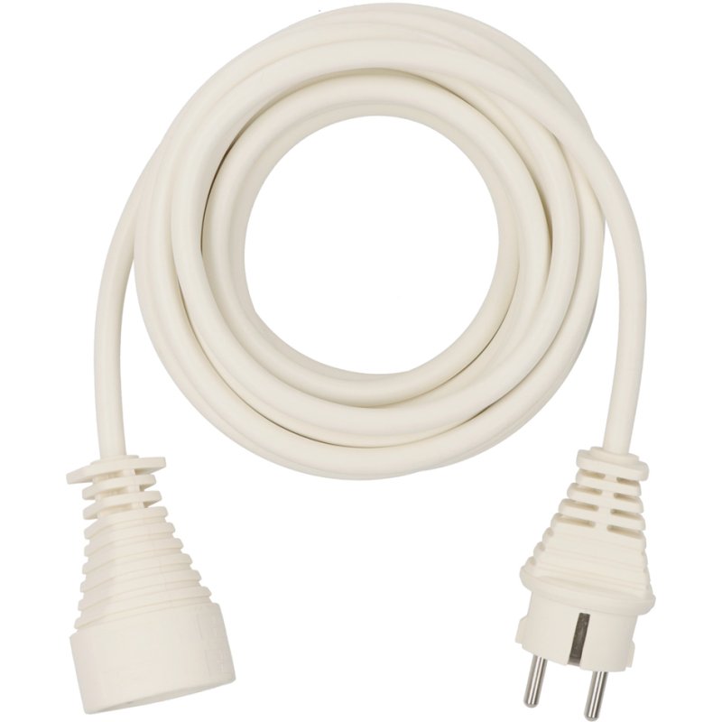 Verlengsnoer, kunststof, wit, 3 meter