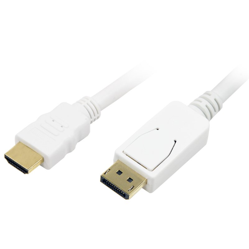 LogiLink DisplayPort naar HDMI kabel, 2,0 m, wit