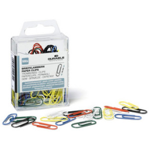 DURABLE paperclips kunststof gekleurd 26mm