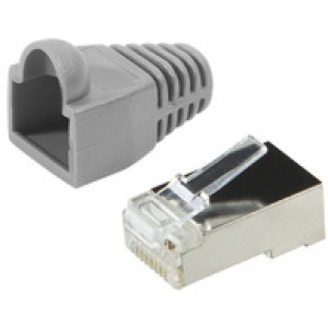 LogiLink RJ45-connector, categorie 5e, met knikbescherming, grijs