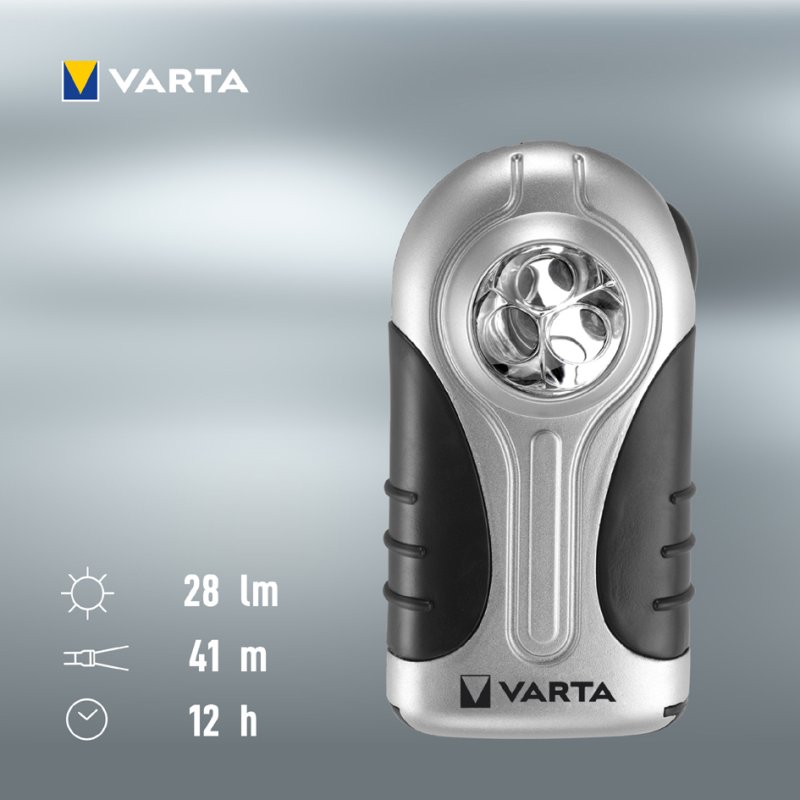 VARTA zaklamp LED Silver Light inclusief 3x AAA batterijen