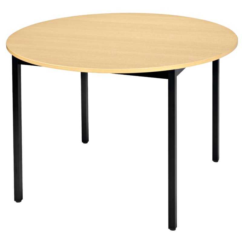 SODEMATUB universele tafel rond, diameter 1.100 mm, beuken/zwart