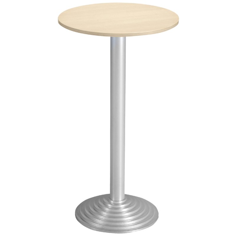 SODEMATUB statafel, 600 mm doorsnede, esdoorn blad, aluminium onderstel