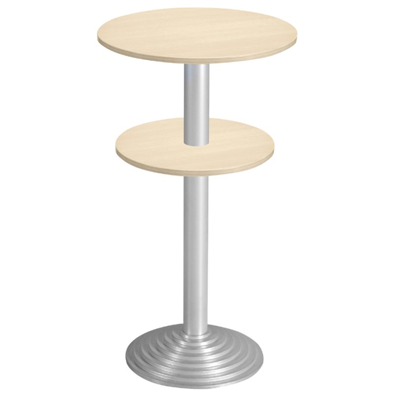 SODEMATUB staantafel 2Pla, 2 werkbladen, lichtgrijs/aluzilver, hoogte 1100 mm