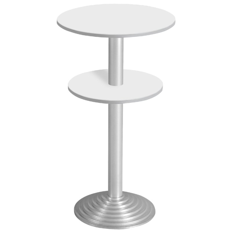 SODEMATUB staantafel 2Pla, 2 werkbladen, lichtgrijs/aluzilver, hoogte 1100 mm