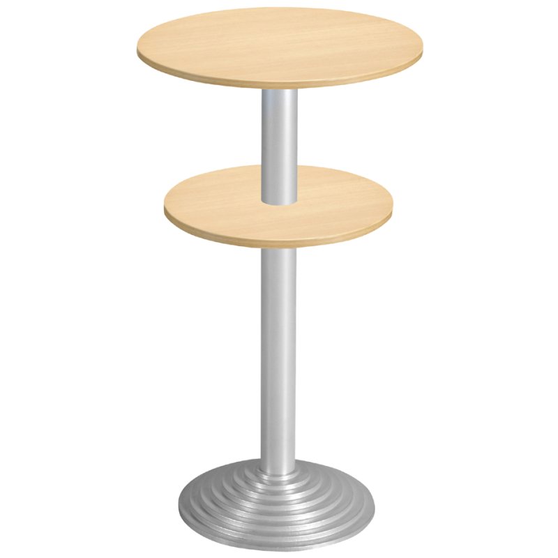 SODEMATUB staantafel 2Pla, 2 werkbladen, lichtgrijs/aluzilver, hoogte 1100 mm