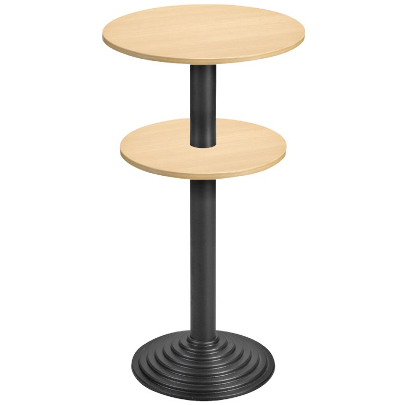 SODEMATUB staantafel 2Pla, 2 werkbladen, esdoorn/zwart, 1100 mm hoog