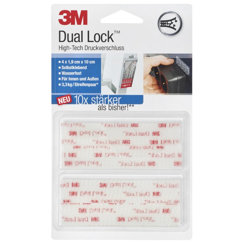 3M Dual Lock klittenband sluiting transparant 19x100mm zelfklevend waterdicht