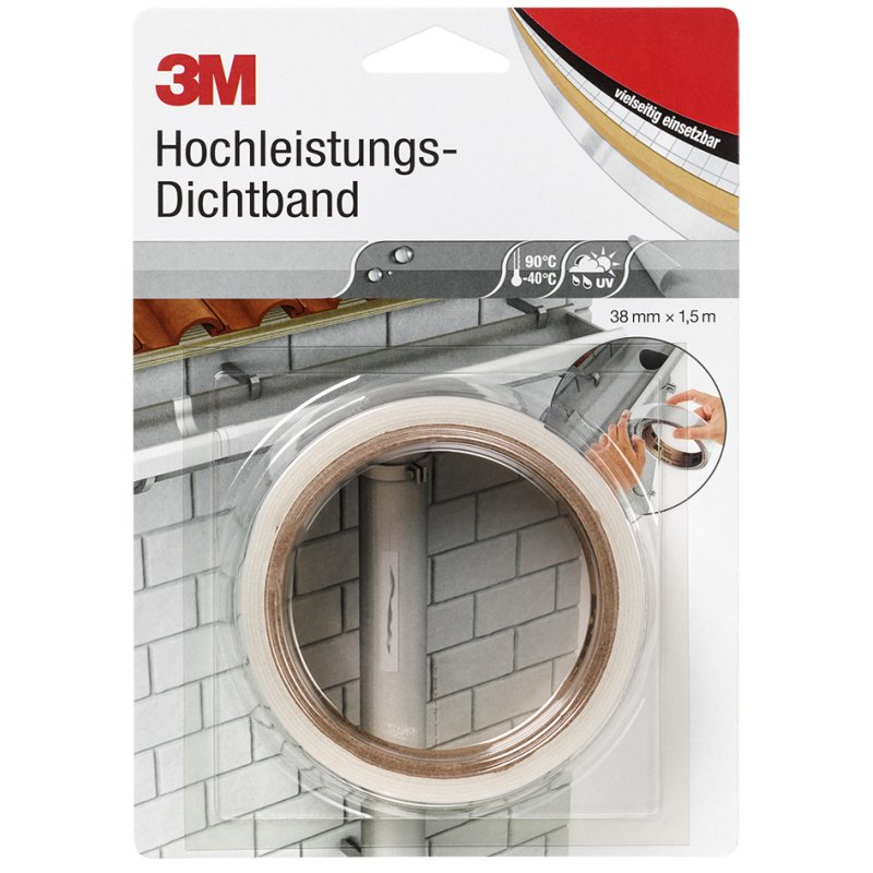 3M Hoogwaardig afdichtingstape 4411B+, 50 mm x 33 m, zwart