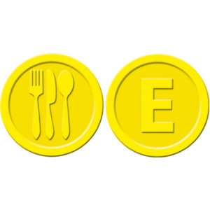 Sigel eetpenningen kunststof geel 25mm diameter