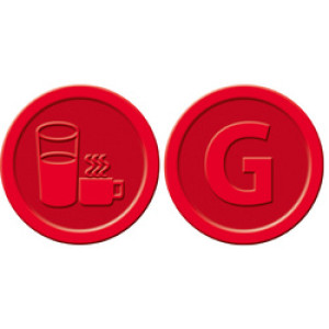 Sigel drankpenningen kunststof rood 25mm diameter 100 stuks