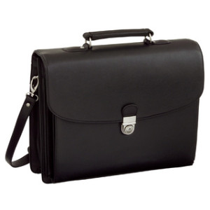 Aktetas 'FORTE', kunststof leer, zwart