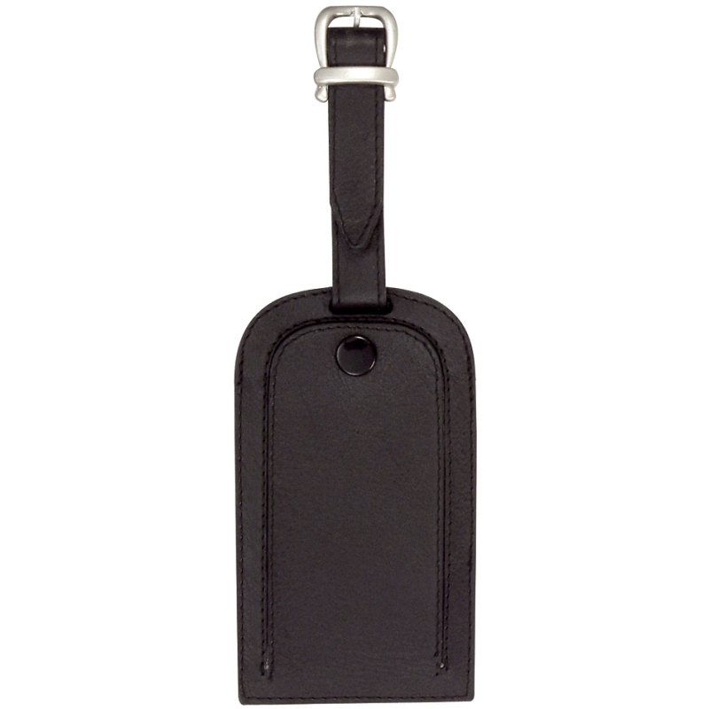 Leren bagagelabel, zwart