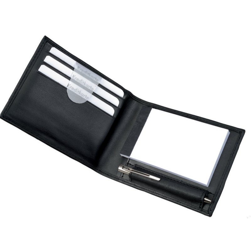 Alassio notitieblok-etui 'GUBBIO' van nappaleer, zwart