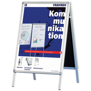 FRANKEN plakatstandaard Standard A0, 841 x 1187 mm, binnen/buiten gebruik, 4-poten onderstel