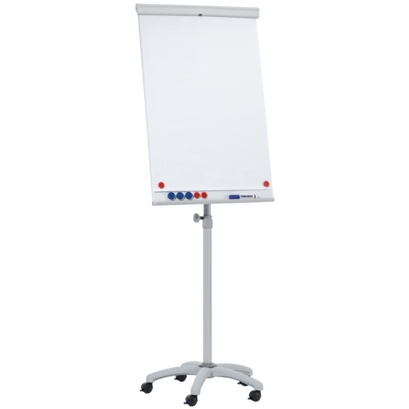FRANKEN Flipchart X-tra mobiel, hoogteverstelling tot 2000 mm, grijs, 680 x 1005 mm