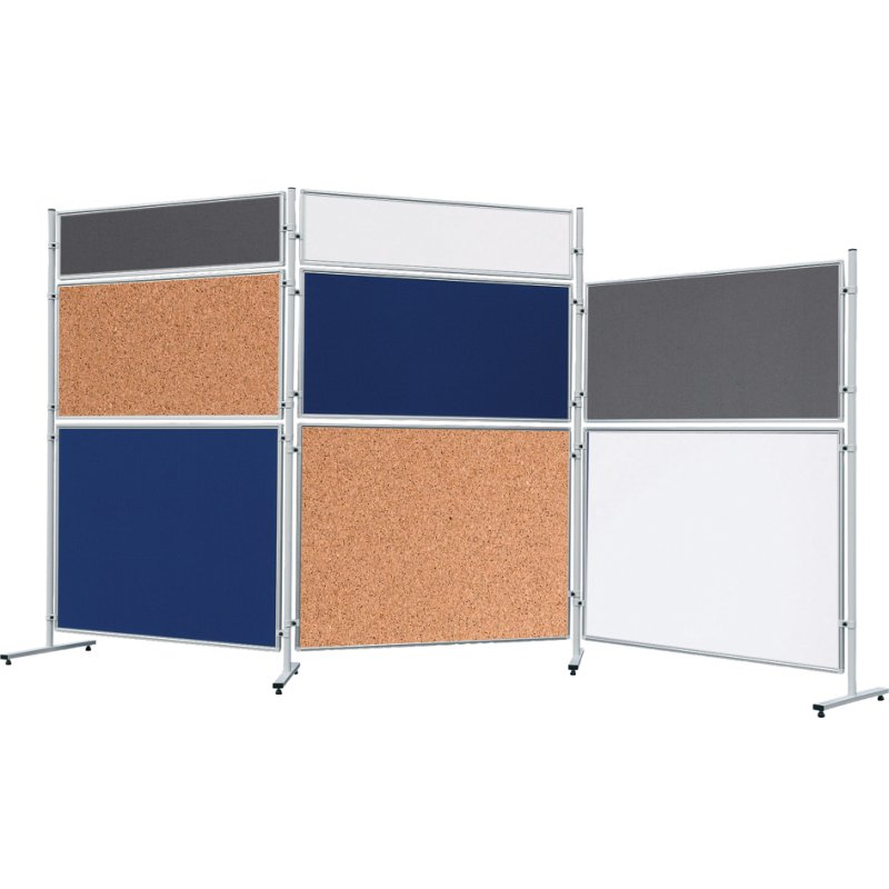 FRANKEN kurktafel ECO 90, dubbelzijdig, aluminium frame zilver, 1200 x 900 mm