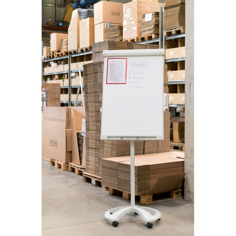 FRANKEN flipchart PRO Deluxe Mobil, magnethaftend, hoogte verstelbaar 1,80-1,95 m