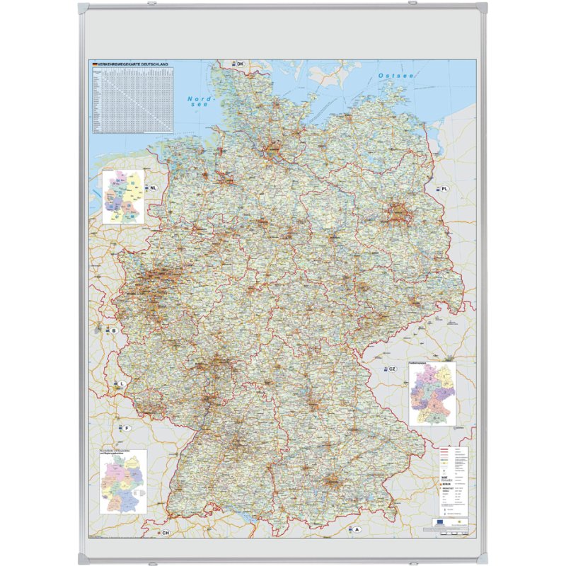 FRANKEN Deutschland straatkaart, beschrijfbaar en prikbaar, 98 x 138 cm, schaal 1:800.000
