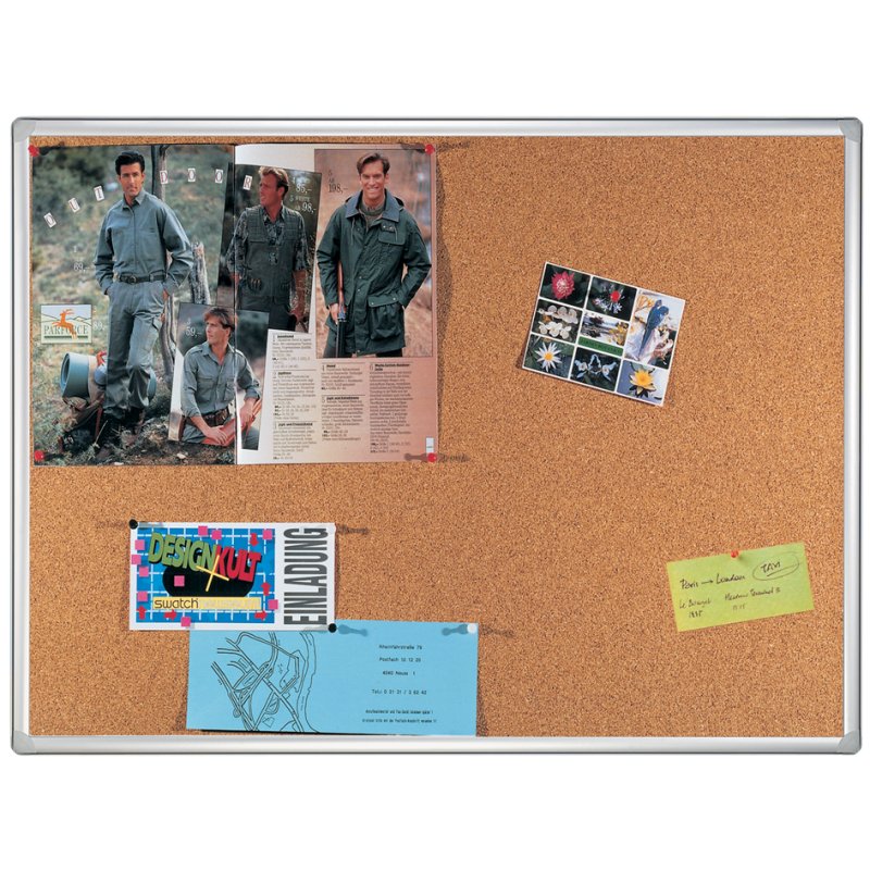 FRANKEN prikbord Pro 120x9, kurk oppervlak, aluminium frame, 1200 x 900 mm
