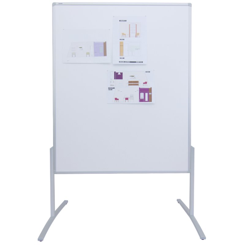 FRANKEN moderatietafel PRO120x150, aluminium frame, karton wit, 1200 x 1500 mm