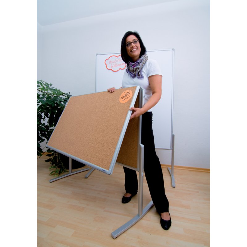 FRANKEN moderatietafel PRO120, inklapbaar, kurk oppervlak, 2 tafels 750x1200 mm