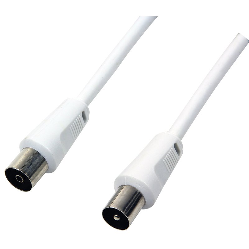 LogiLink antennekabel stekker-koppeling wit 2,5m