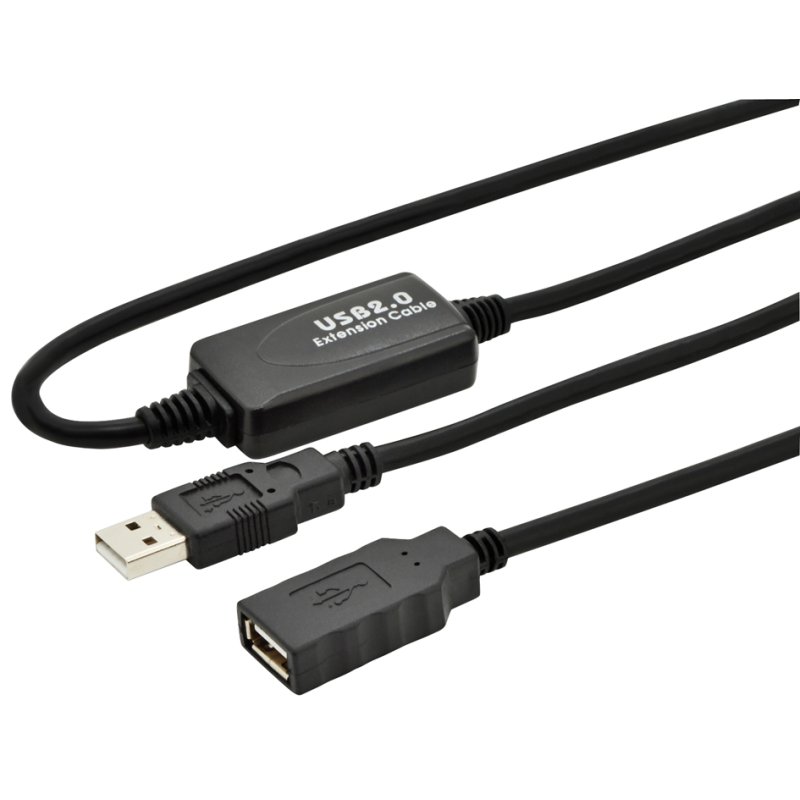 DIGITUS USB 2.0 actieve verlengkabel mannelijk-vrouwelijk 10 meter