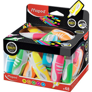 Maped markeerstift FLUO'PEPS Soft zakmodel, display 48 stuks.