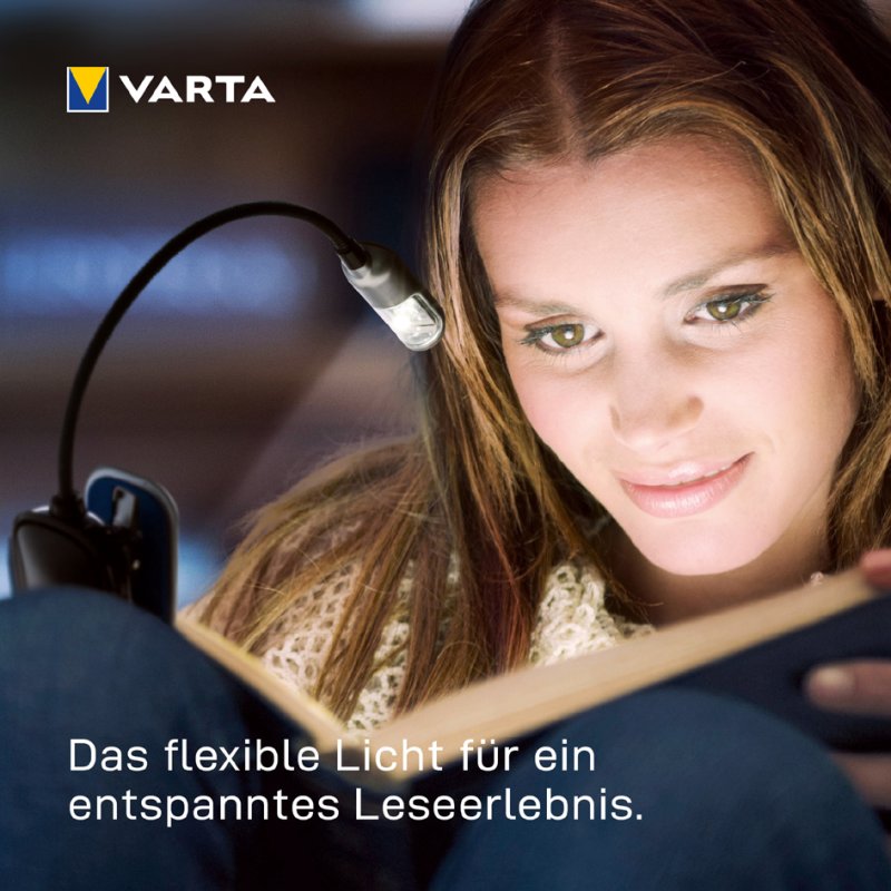 VARTA LED leeslamp met flexibele hals en clip, inclusief 2x CR2032 batterijen