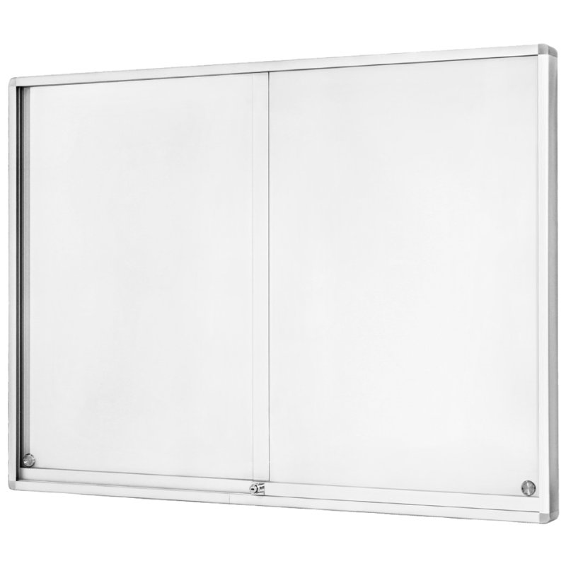 magnetoplan vitrinekast met schuifdeuren, 30 x A4, aluminium constructie