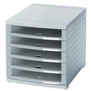 HAN ladekast CONTUR, 5 laden, lichtgrijs