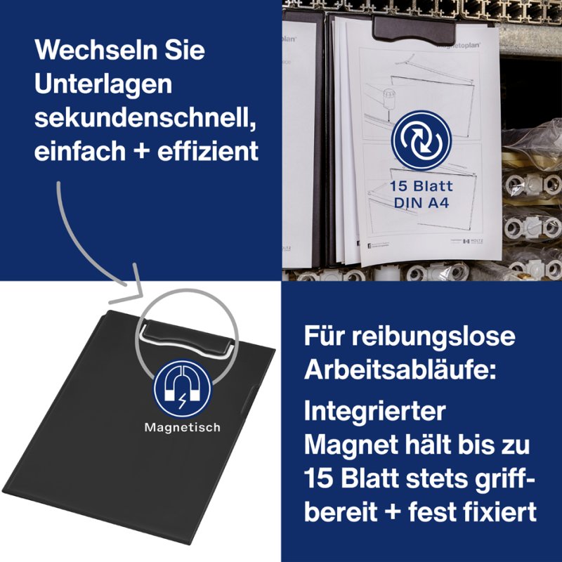 Magnetoplan magnetische klembordmap, zwart