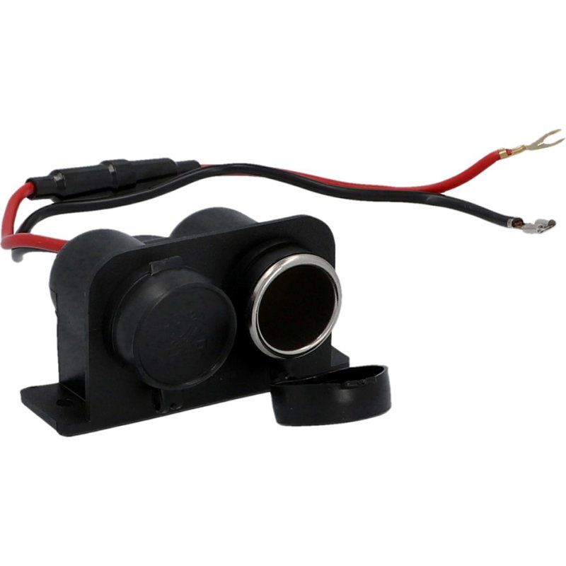 Cartrend dubbele auto stopcontact 6/12V, maximaal 8A per aansluiting